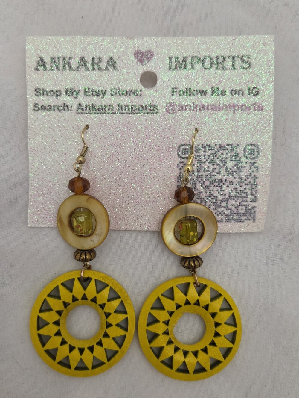 Coastal Grandma Canary Sunburst Earrings